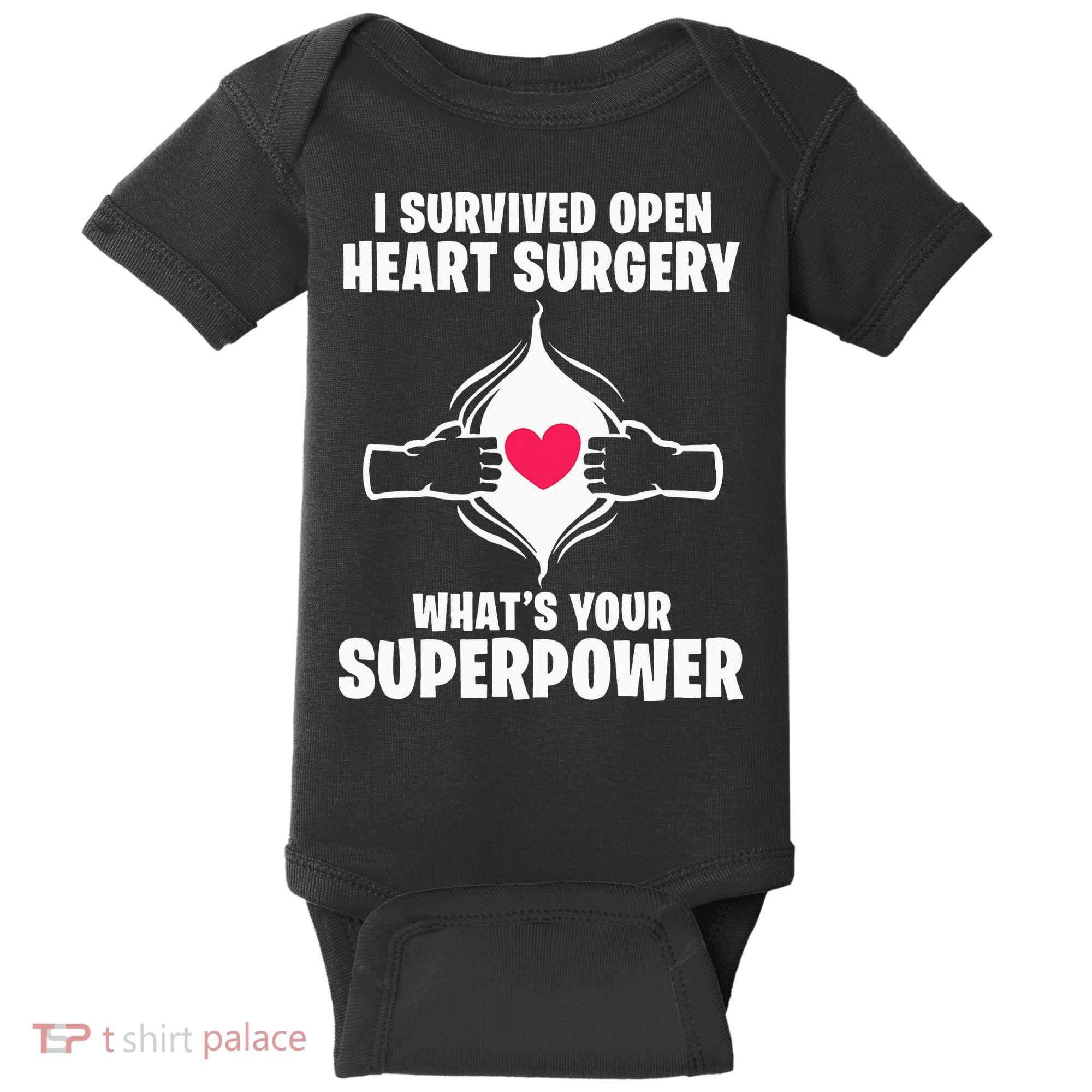 I Survived Open Heart Surgery Bypass Operation Recovery Baby Bodysuit