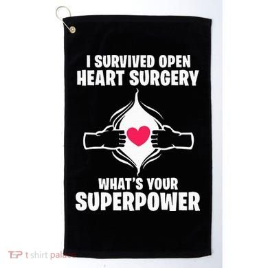 I Survived Open Heart Surgery Bypass Operation Recovery Golf Towel