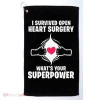 I Survived Open Heart Surgery Bypass Operation Recovery Golf Towel thumb 0
