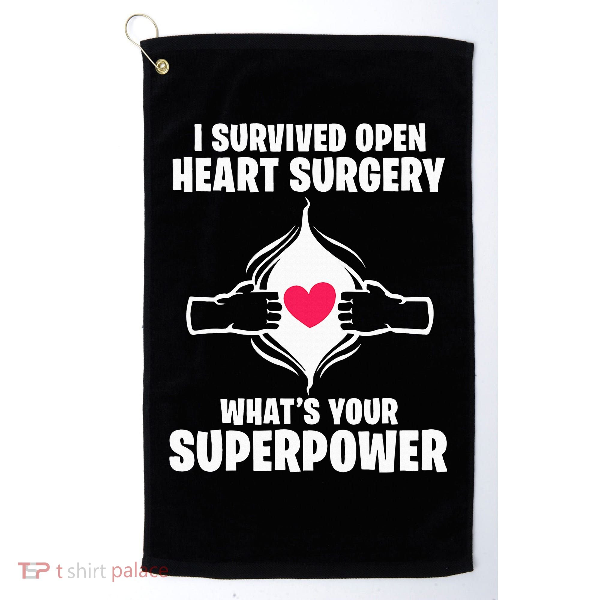 I Survived Open Heart Surgery Bypass Operation Recovery Golf Towel