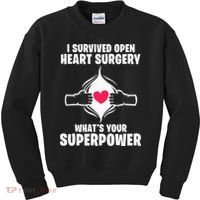 I Survived Open Heart Surgery Bypass Operation Recovery Kids Sweatshirt thumb 0