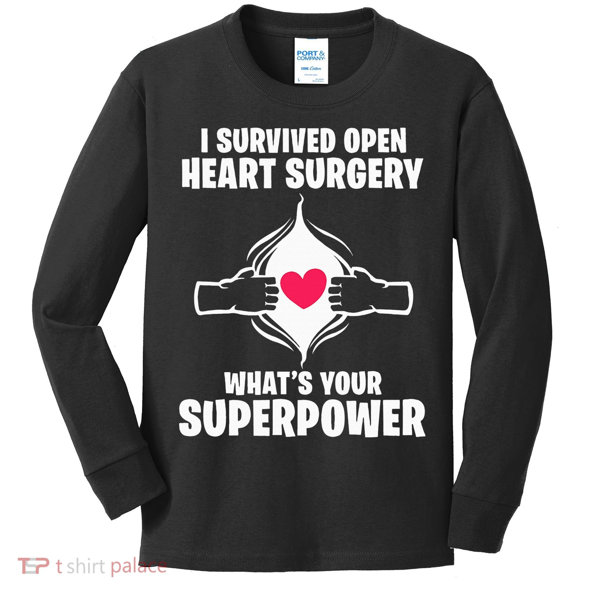 I Survived Open Heart Surgery Bypass Operation Recovery Kids Long Sleeve Shirt
