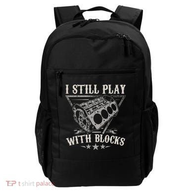 I Still Play With Blocks Racing Maintenance Vintage Backpack