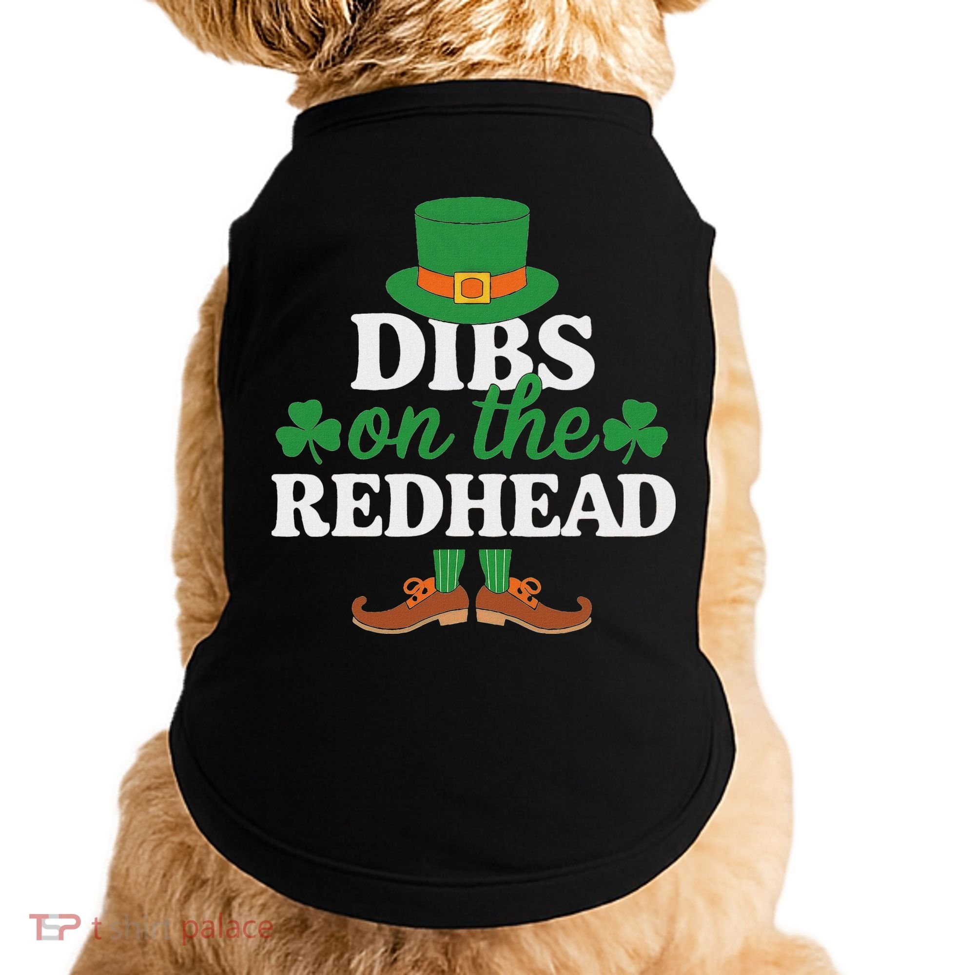 Irish St Patricks Day Shamrock Dibs On The Redhead Doggie Tank