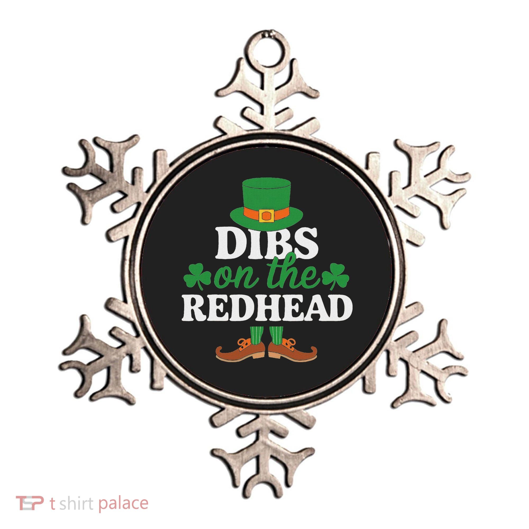 Irish St Patricks Day Shamrock Dibs On The Redhead Ornament