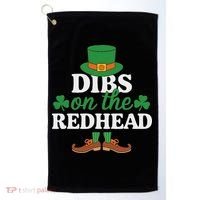 Irish St Patricks Day Shamrock Dibs On The Redhead Golf Towel thumb 0