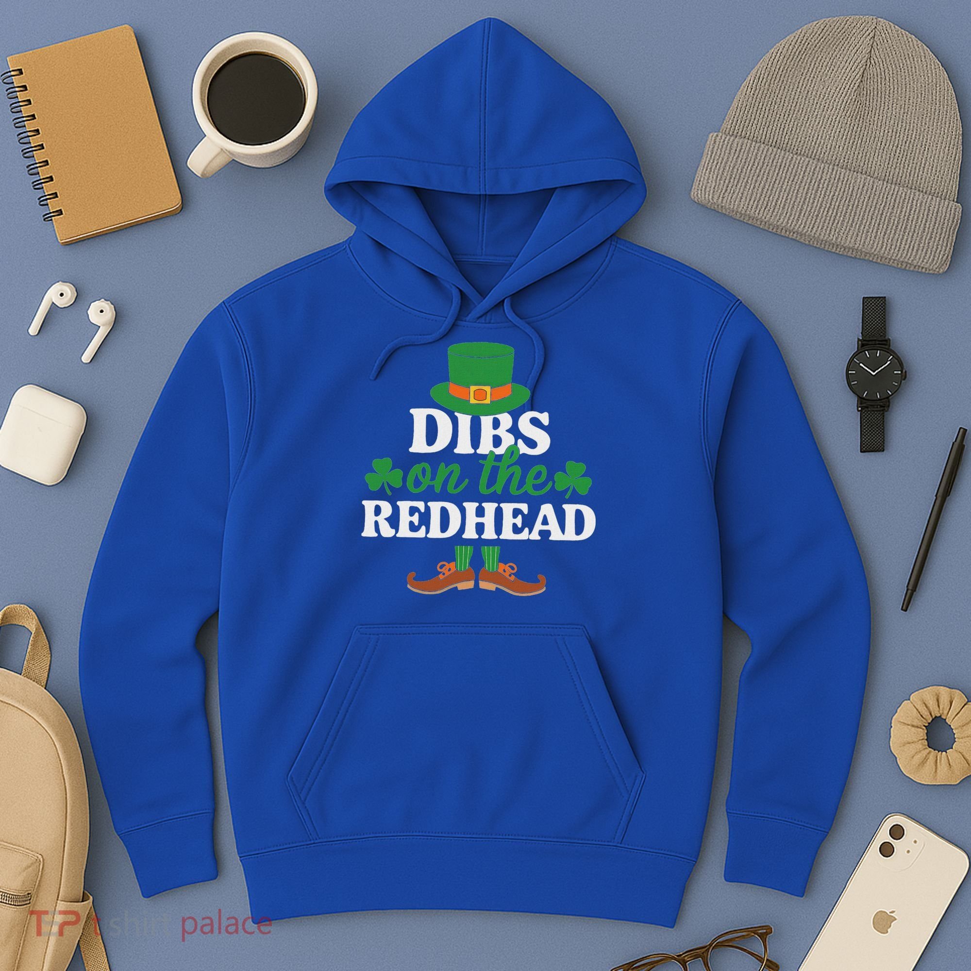 Irish St Patricks Day Shamrock Dibs On The Redhead Hoodie