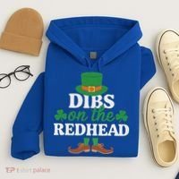 Irish St Patricks Day Shamrock Dibs On The Redhead Hoodie thumb 4
