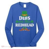 Irish St Patricks Day Shamrock Dibs On The Redhead Long Sleeve Shirt thumb 0