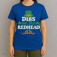 Irish St Patricks Day Shamrock Dibs On The Redhead T-Shirt thumb 4