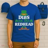 Irish St Patricks Day Shamrock Dibs On The Redhead T-Shirt thumb 6
