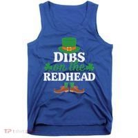 Irish St Patricks Day Shamrock Dibs On The Redhead Tank Top thumb 0