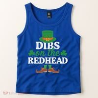 Irish St Patricks Day Shamrock Dibs On The Redhead Tank Top thumb 2