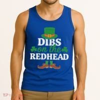 Irish St Patricks Day Shamrock Dibs On The Redhead Tank Top thumb 3