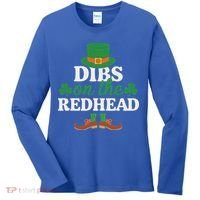 Irish St Patricks Day Shamrock Dibs On The Redhead Women's Long Sleeve Shirt thumb 0