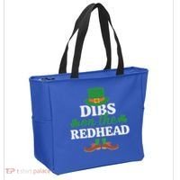 Irish St Patricks Day Shamrock Dibs On The Redhead Tote Bag thumb 2