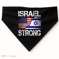 Israel Strong Pray For Israel US Israel Flag USA-Made Doggie Bandana thumb 0