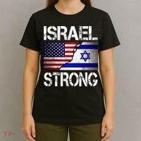 Israel Strong Pray For Israel US Israel Flag T-Shirt thumb 4