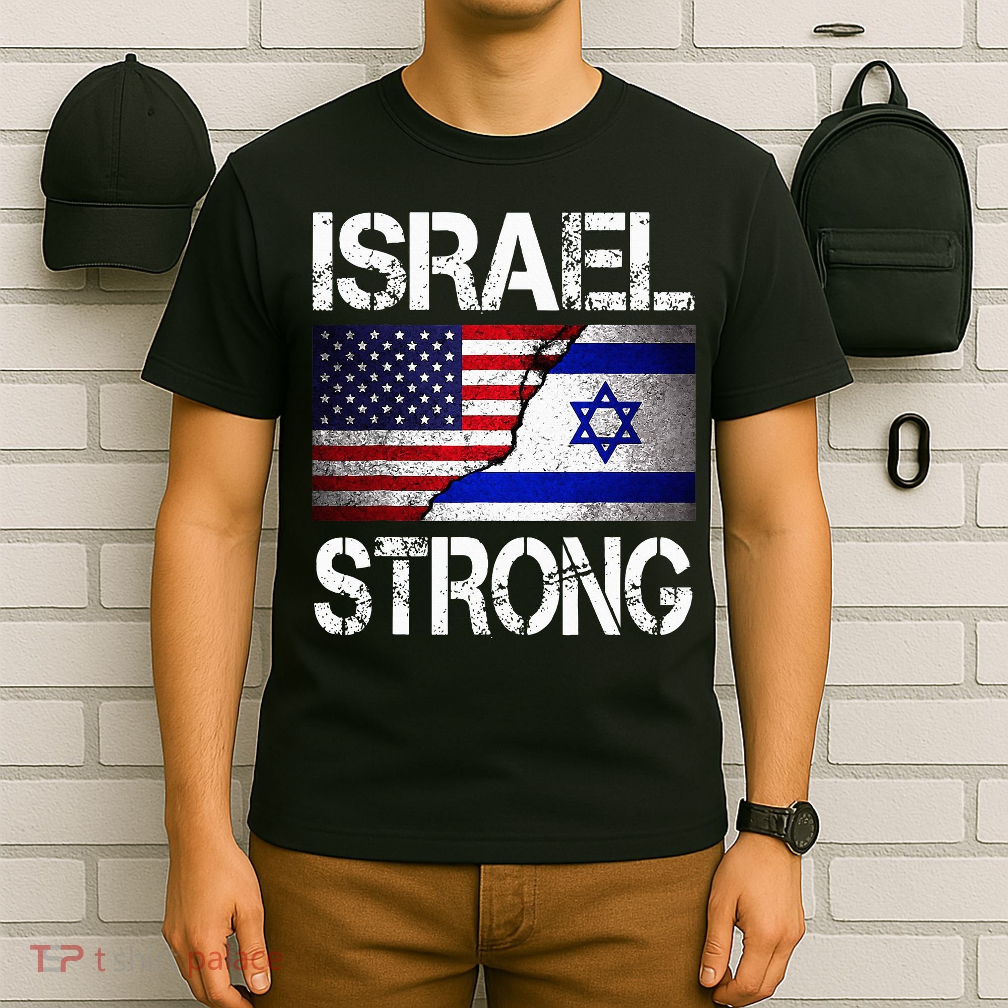 Israel Strong Pray For Israel US Israel Flag T-Shirt