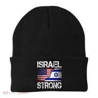 Israel Strong Pray For Israel US Israel Flag Beanie thumb 0