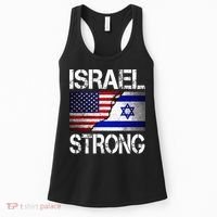 Israel Strong Pray For Israel US Israel Flag Women's Tank Top thumb 0