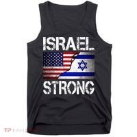 Israel Strong Pray For Israel US Israel Flag Tank Top thumb 0