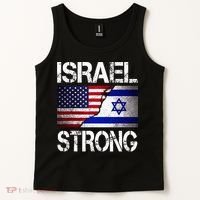 Israel Strong Pray For Israel US Israel Flag Tank Top thumb 2