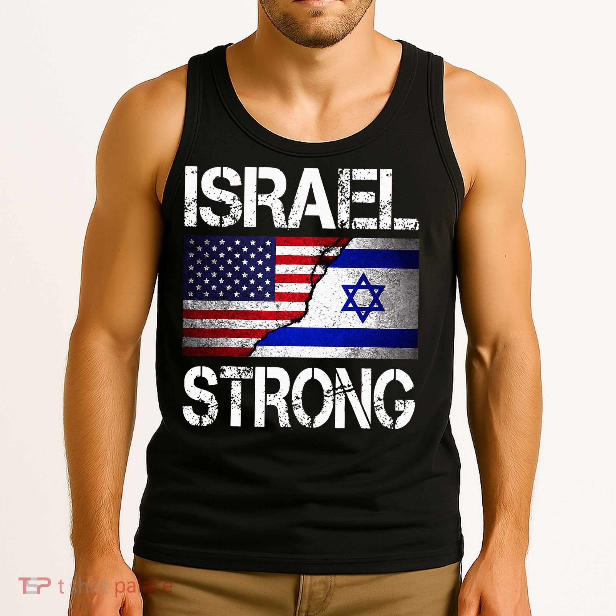 Israel Strong Pray For Israel US Israel Flag Tank Top