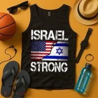 Israel Strong Pray For Israel US Israel Flag Tank Top thumb 4