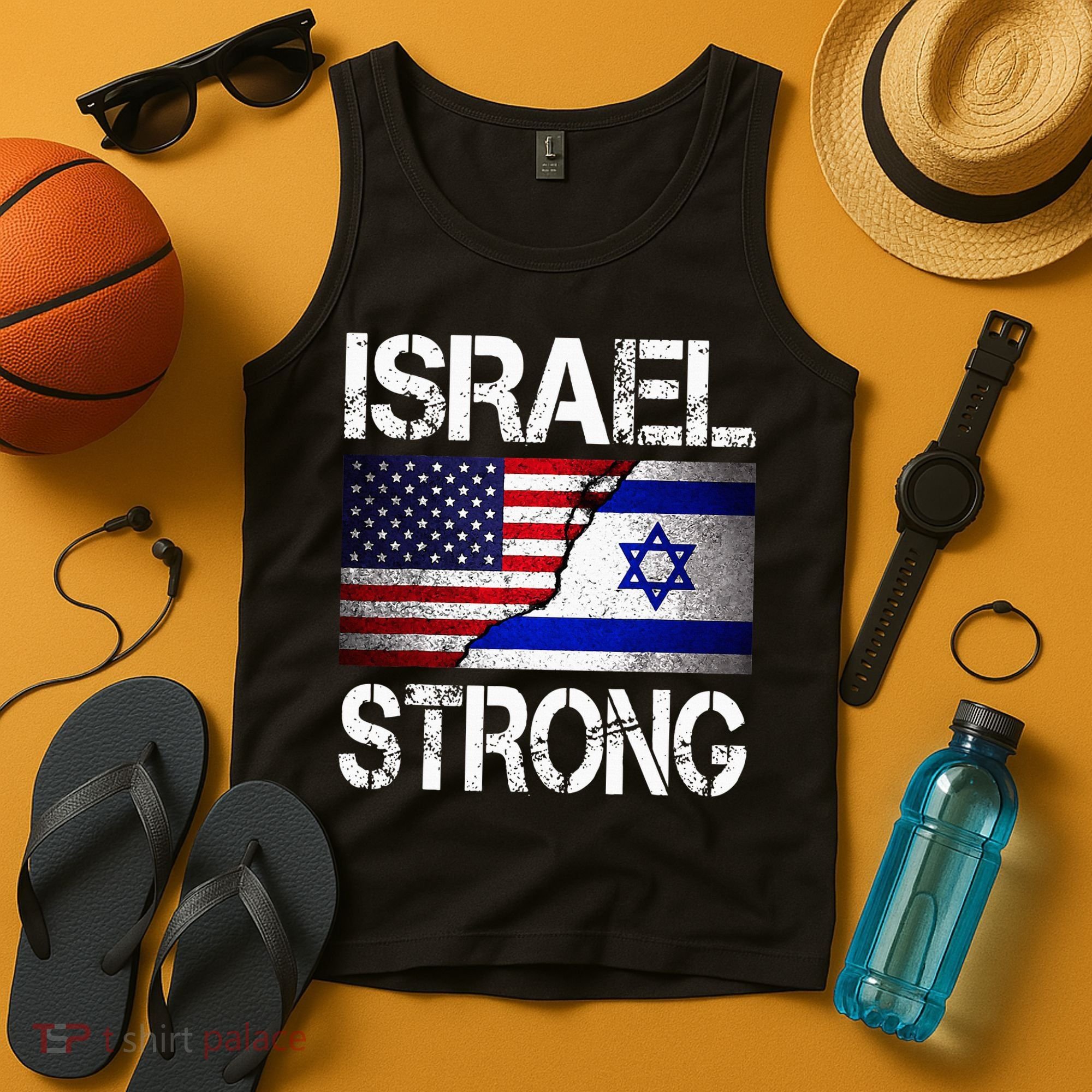 Israel Strong Pray For Israel US Israel Flag Tank Top