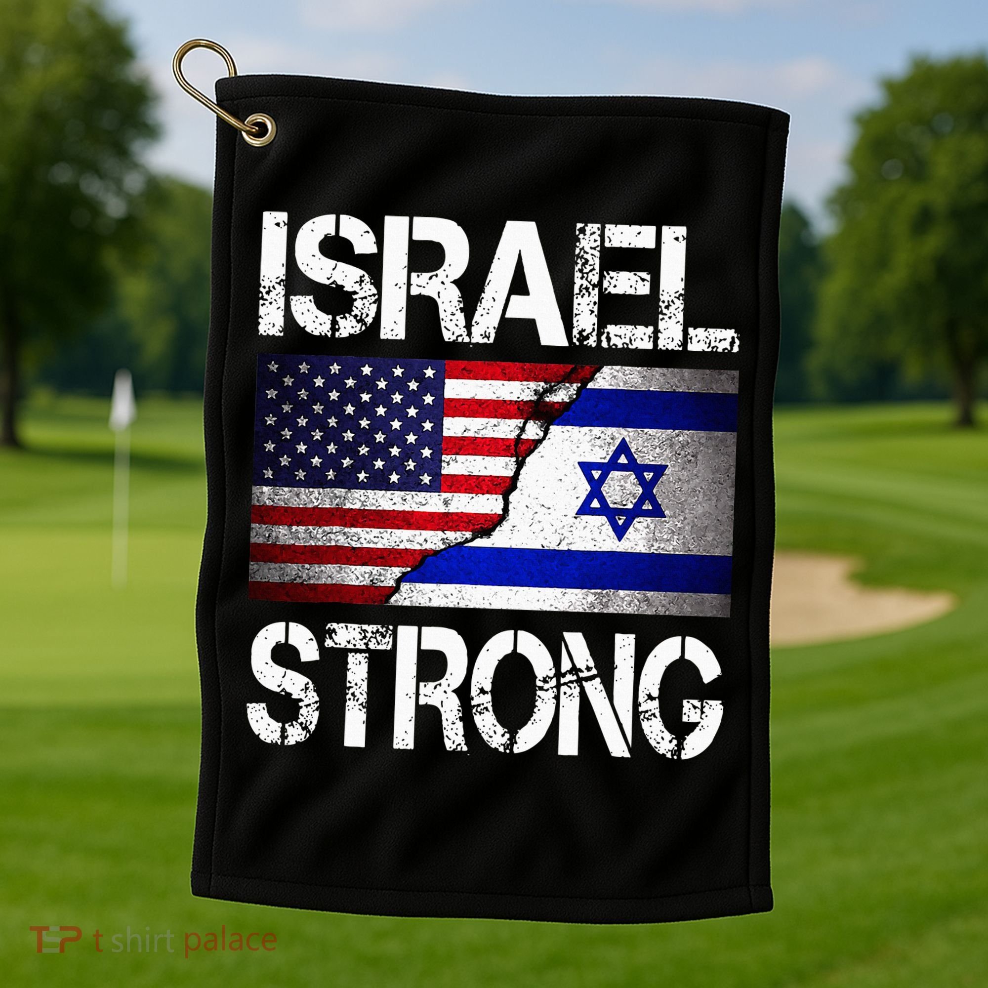 Israel Strong Pray For Israel US Israel Flag Golf Towel