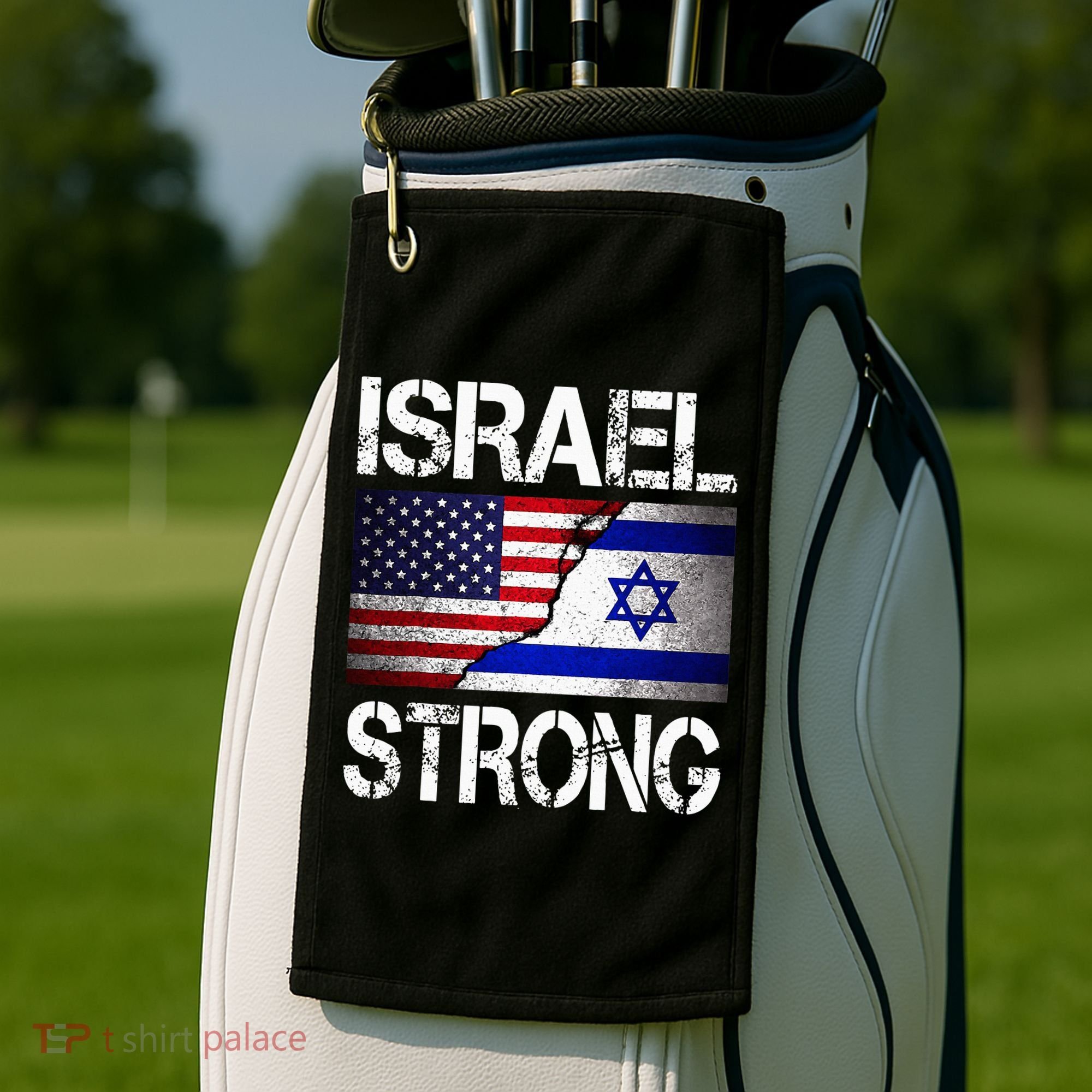 Israel Strong Pray For Israel US Israel Flag Golf Towel