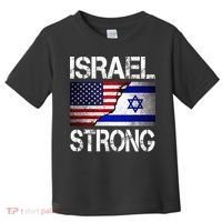 Israel Strong Pray For Israel US Israel Flag Toddler T-Shirt thumb 0
