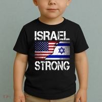 Israel Strong Pray For Israel US Israel Flag Toddler T-Shirt thumb 2