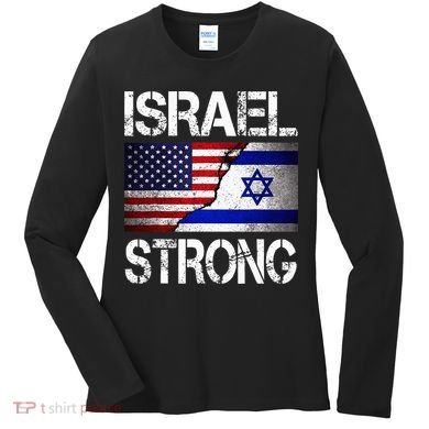 Israel Strong Pray For Israel US Israel Flag Women's Long Sleeve Shirt
