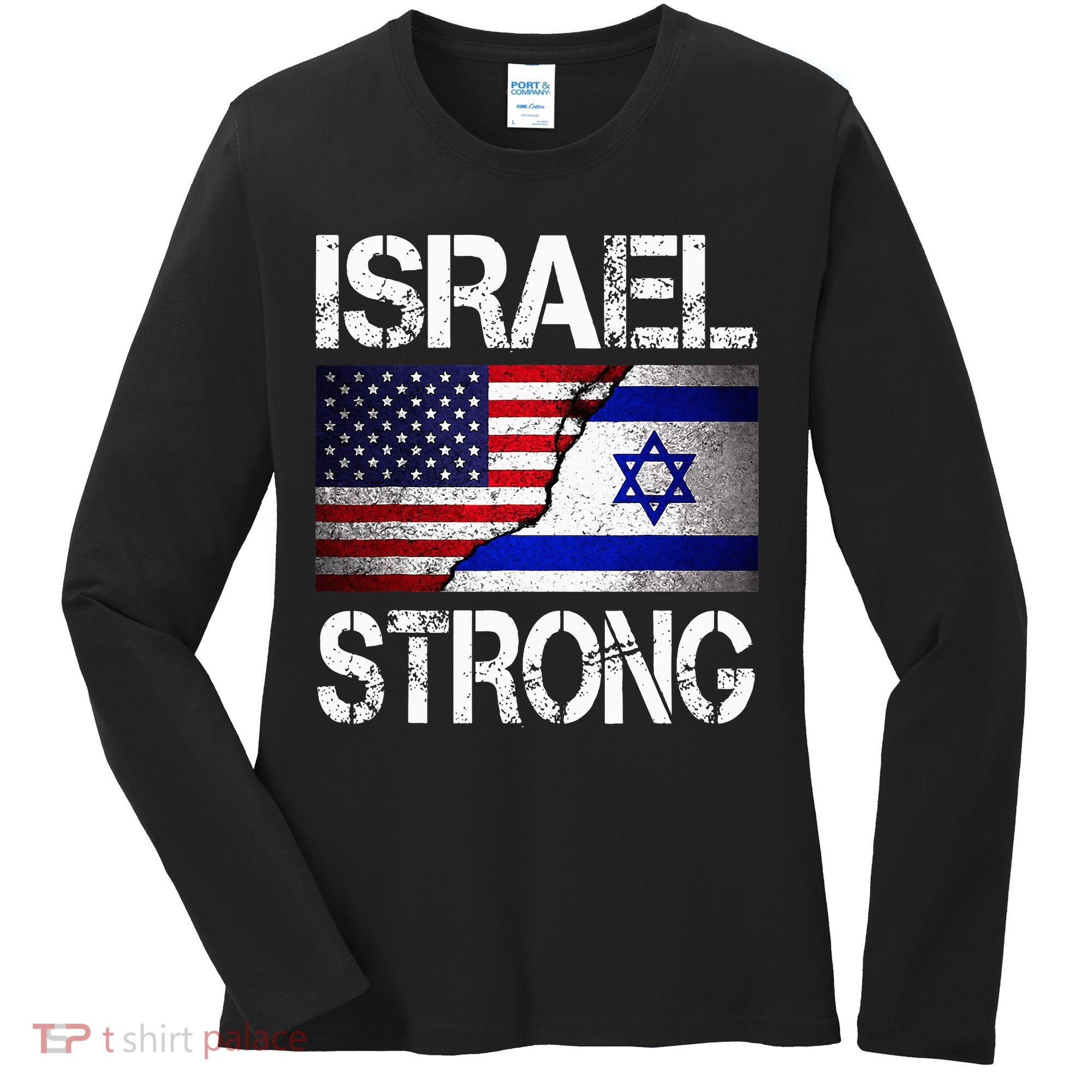 Israel Strong Pray For Israel US Israel Flag Women's Long Sleeve Shirt