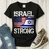 Israel Strong Pray For Israel US Israel Flag Women's T-Shirt thumb 3
