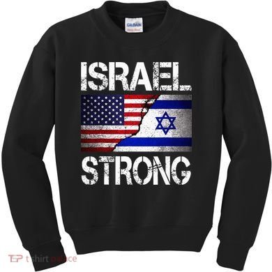 Israel Strong Pray For Israel US Israel Flag Kids Sweatshirt