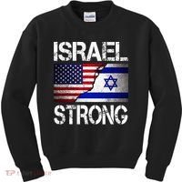 Israel Strong Pray For Israel US Israel Flag Kids Sweatshirt thumb 0