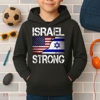 Israel Strong Pray For Israel US Israel Flag Kids Hoodie thumb 2