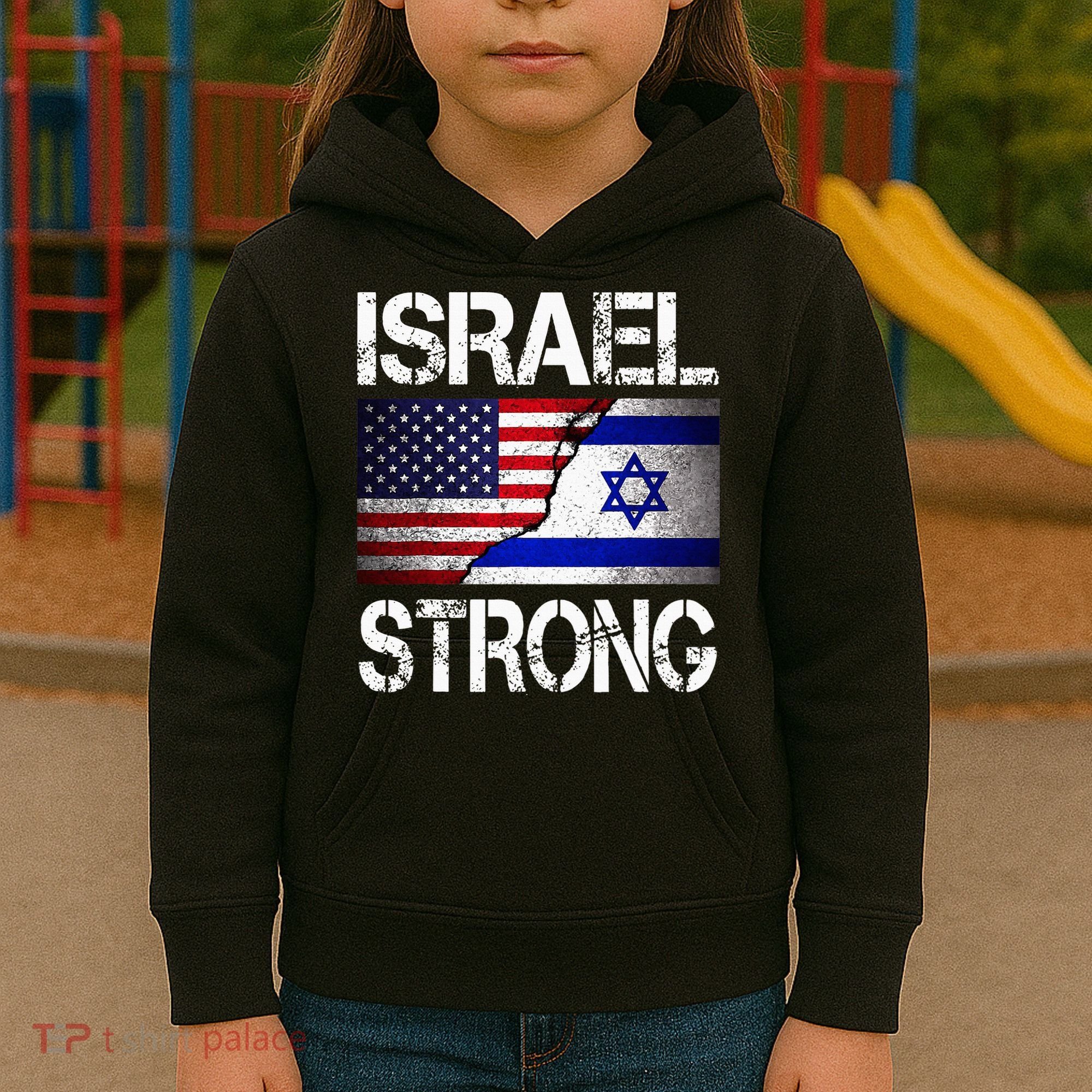 Israel Strong Pray For Israel US Israel Flag Kids Hoodie