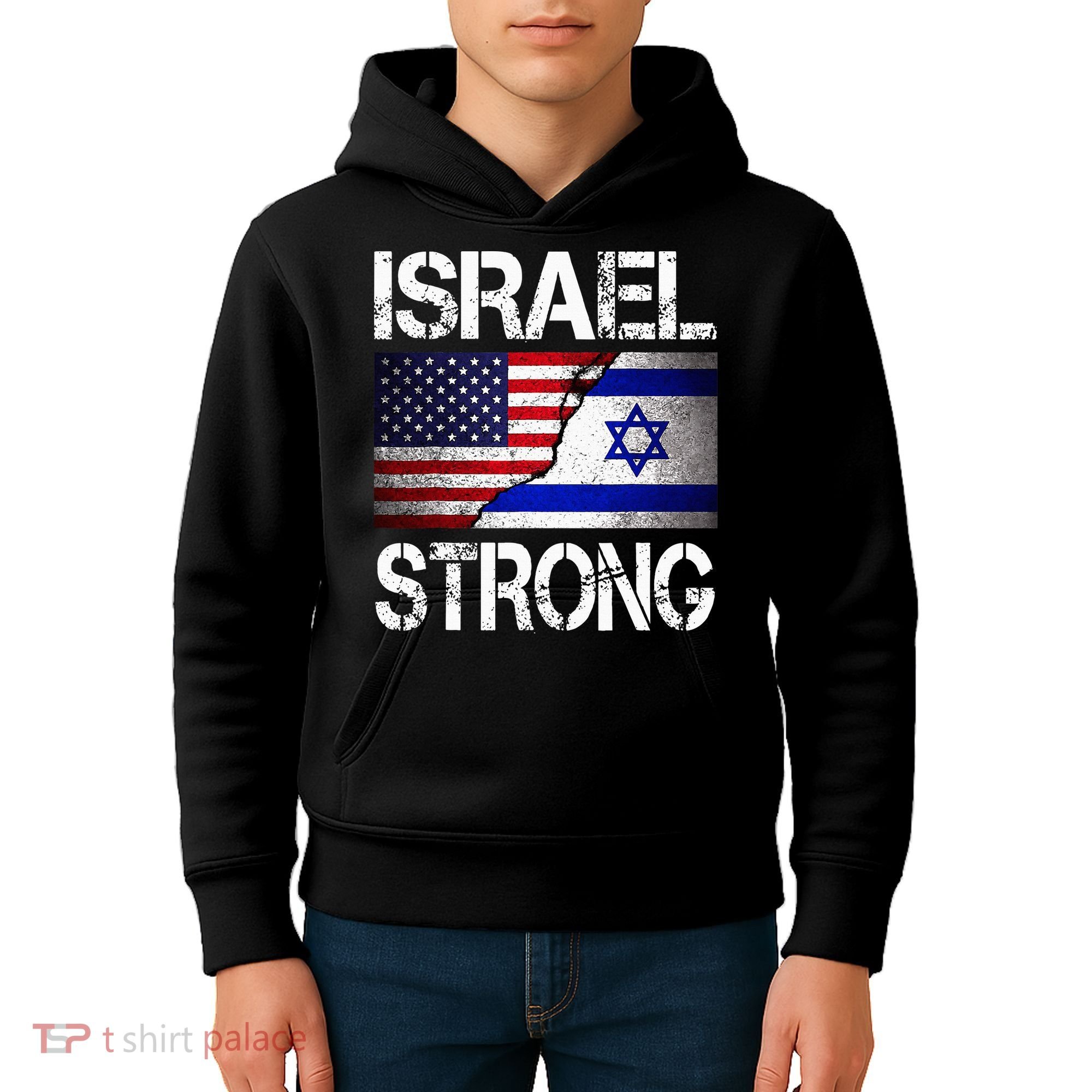 Israel Strong Pray For Israel US Israel Flag Kids Hoodie