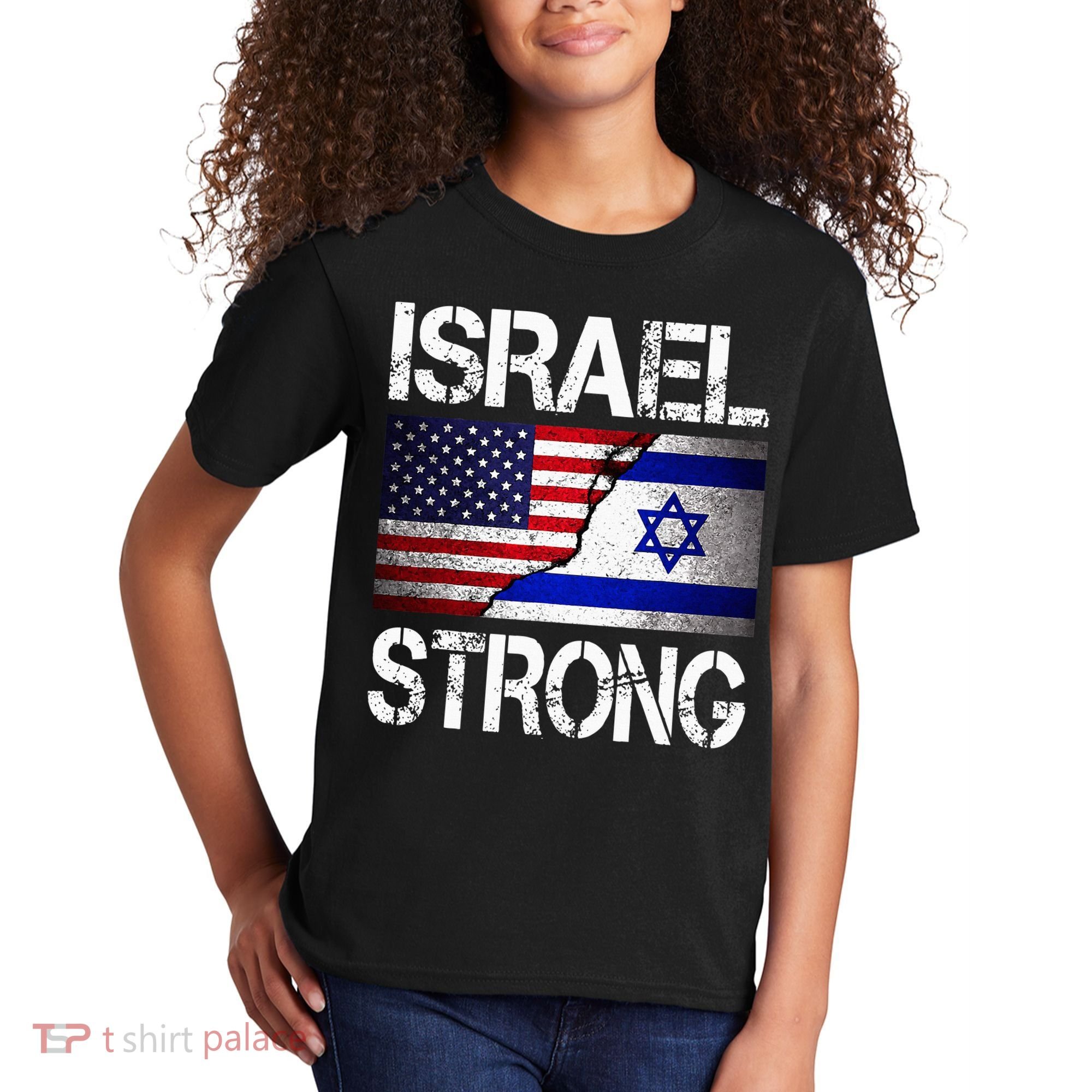 Israel Strong Pray For Israel US Israel Flag Kids T-Shirt