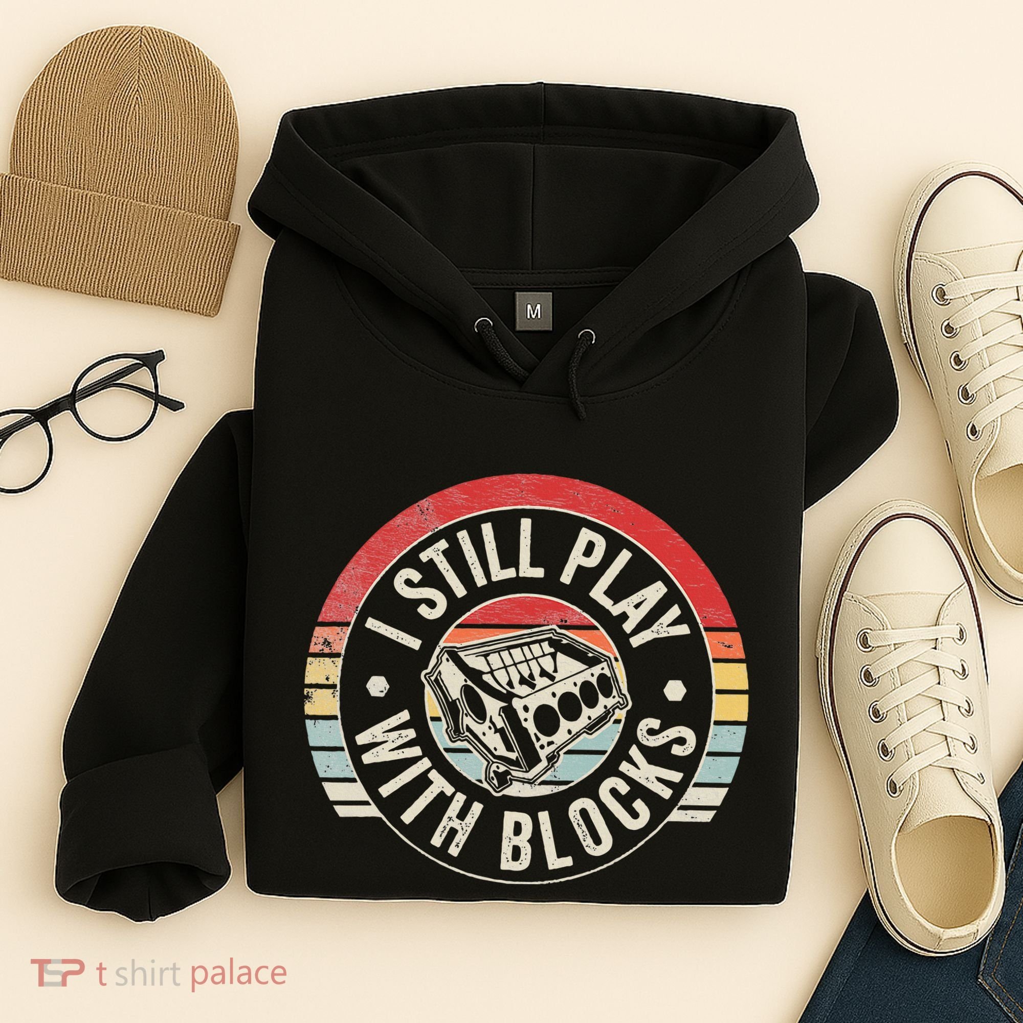 I Still Play With Blocks Racing Maintenance Hoodie