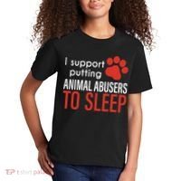 I Support Putting Animal Abusers To Sleep Kids T-Shirt thumb 2