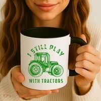 I Still Play With Tractors Gift Cute Bulldozer Farm Gift Coffee Mug thumb 3