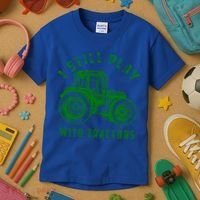 I Still Play With Tractors Gift Cute Bulldozer Farm Gift Kids T-Shirt thumb 3
