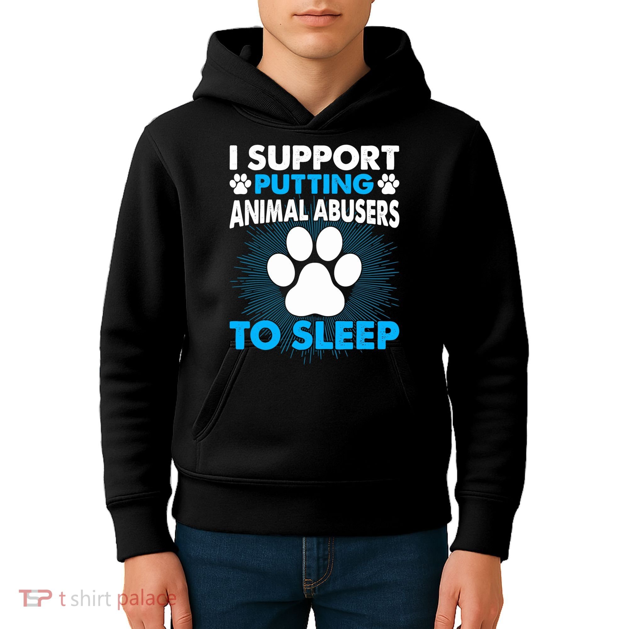 I Support Putting Animal Abusers To Sleep Kids Hoodie