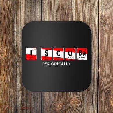 I Scuba Periodically Element Design With Number And Weight Coaster
