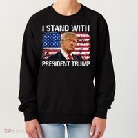 I Stand President Trump American Flag Trump 2024 Women's Sweatshirt thumb 0